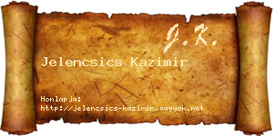 Jelencsics Kazimir névjegykártya